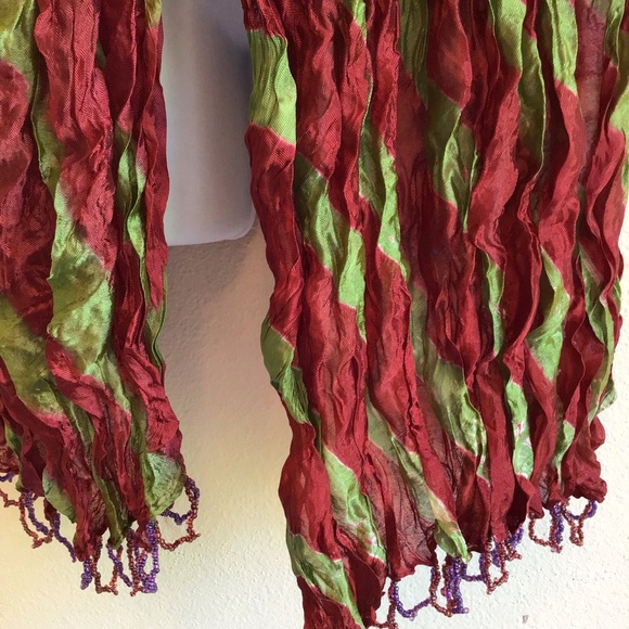 New Maroon Burgundy Striped Beach Scarf Wrap Pareo - Picture 5 of 11